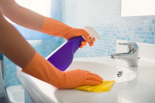 Professional cleaners in Hampstead working in a stylish local home